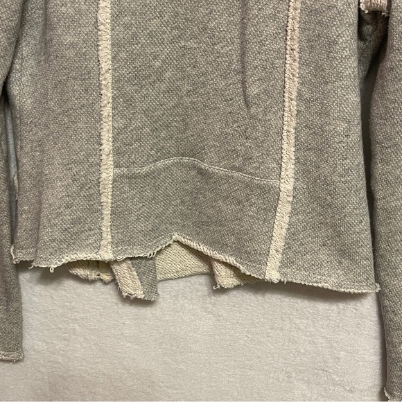 Lucky Lotus by Lucky Brand Cotton Knit Jacket, Gray & Cream, Medium - Picture 7 of 10